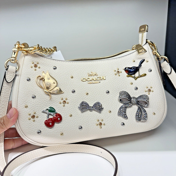 Coach Teri Shoulder Bag With Pins CCE87 & Gift Receipt Authentic ‼️ - Picture 2 of 11